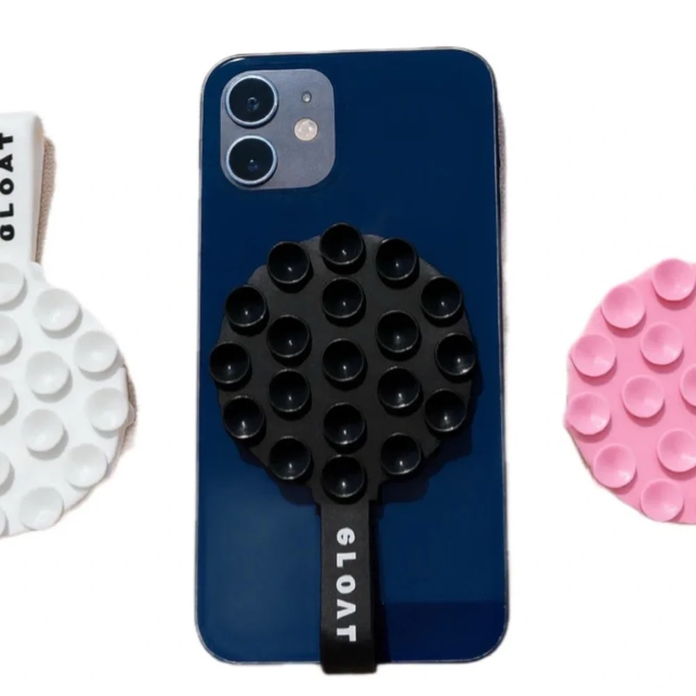 Gloat Silicone Suction Pad Phone Holder Phone Grip (4 Pack Black)